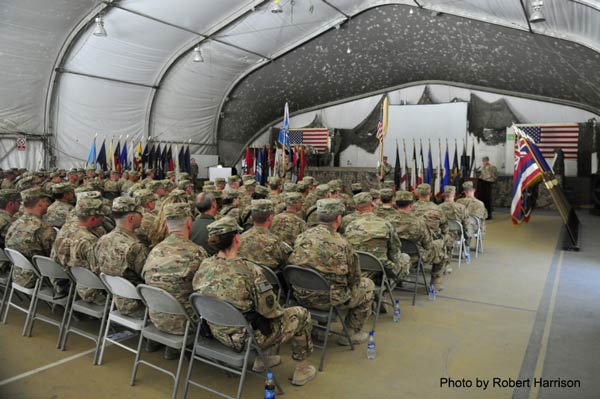 Task Force Longhorn, the 303rd Military Intelligence Battalion, transferred its Resolute Support mission authority to TF Sentinels, the 502nd MI Battalion, during a ceremony held June 13, 2016 at Bagram Airfield, Afghanistan