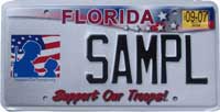 Florida Support Our Troops License Plate