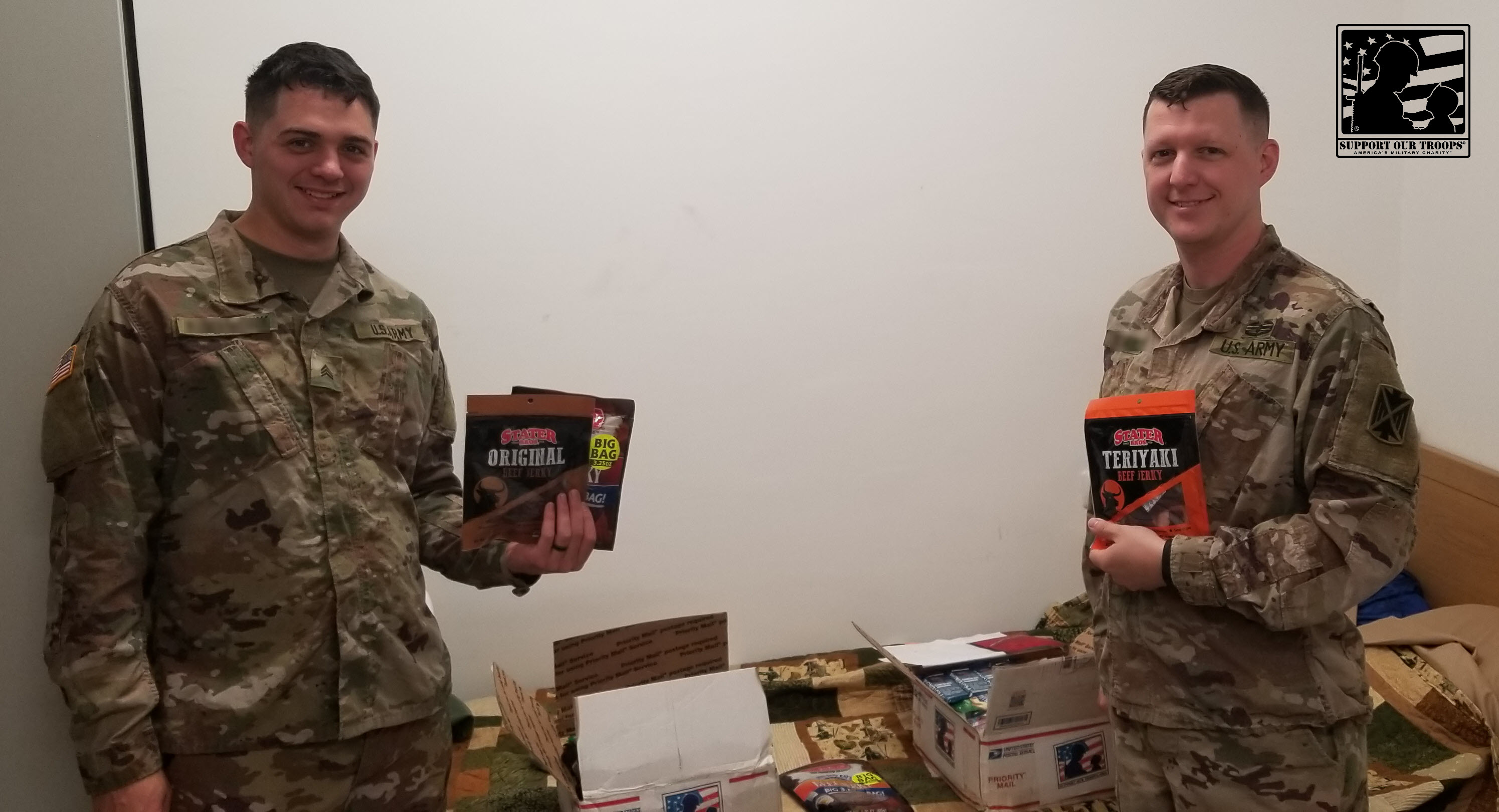 We really appreciate the support from you guys! It is a huge spirit lifter to get some food from back home when you have been on an all hummus diet for the past two weeks.  ~~ Jasper [  ], U. S. Army