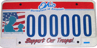 Ohio Support Our Troops License  Plate 