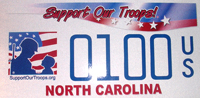 north carolina Support Our Troops License Plate 