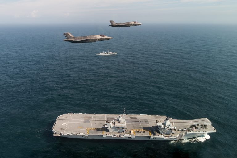 Two F-35B Lightning II fighter jets successfully landed onboard HMS Queen Elizabeth for the first time this week, laying the foundations for the next 50 years of fixed wing aviation in support of the UK’s Carrier Strike Capability. Photo: Dane Wiedmann, F-35 Integrated Test Force, Patuxent River, Maryland