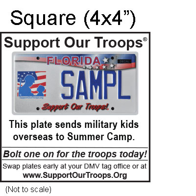 Church Bulletin Ad 4x4" Square Summer camps for military kids